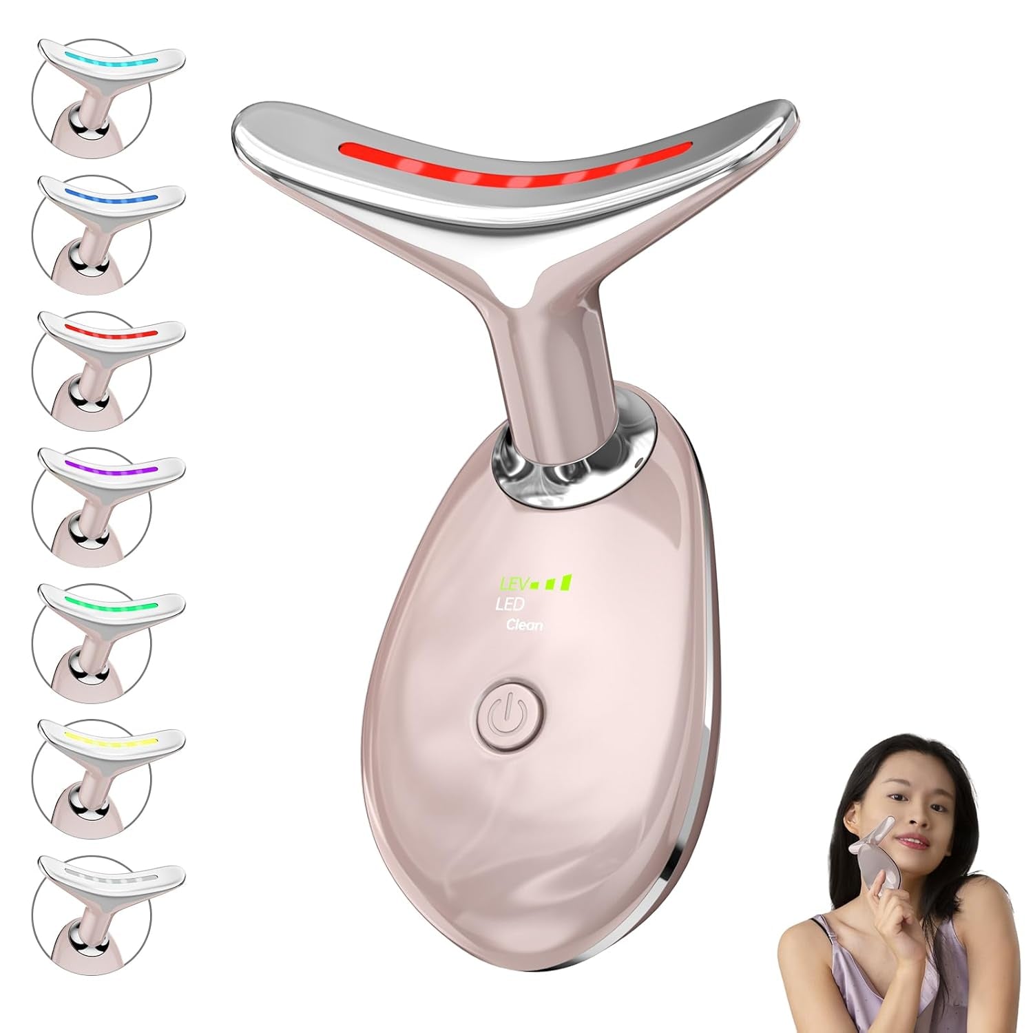 Red Light Therapy Facial Device - LED Massager for At-Home Skin Care